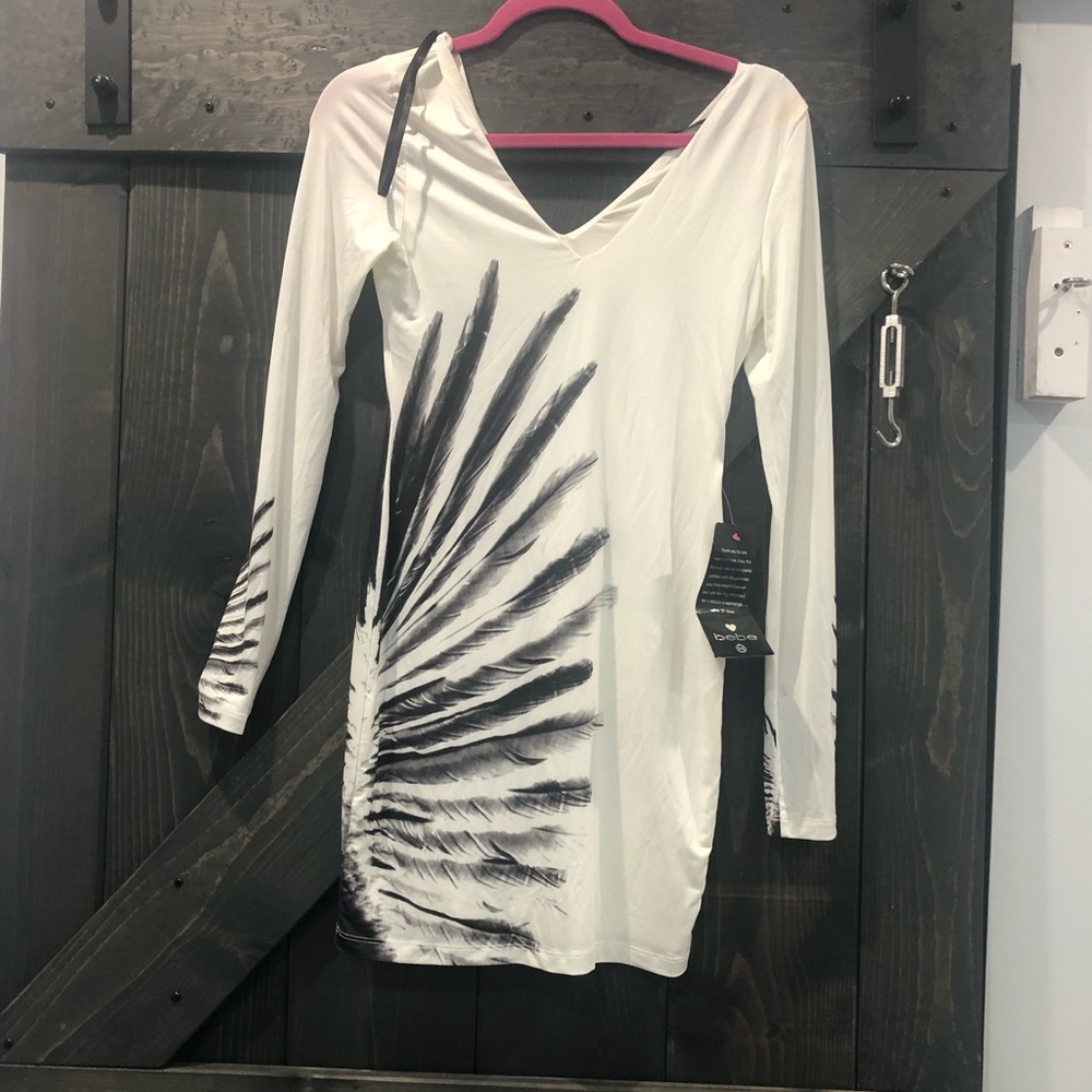 bebe Black and White Mini Dress